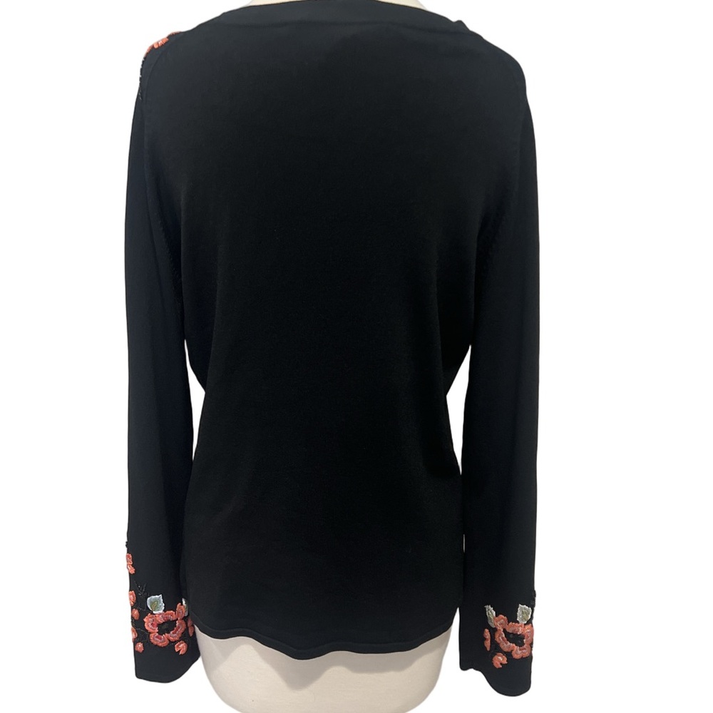 Michelle Nicole Black Floral Embroidered Cardigan - Picture 2 of 5